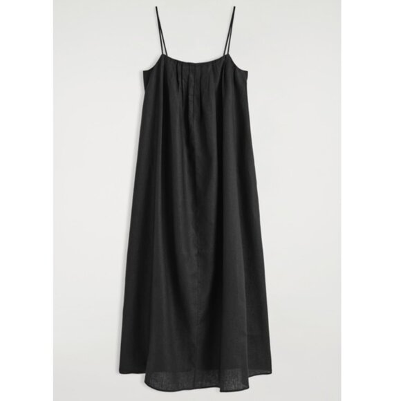 COS Pleated Linen Maxi Dress (Black) 2 - Picture 5 of 15